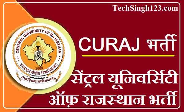 Rajasthan Central University Recruitment सेंट्रल यूनिवर्सिटी ऑफ़ राजस्थान भर्ती