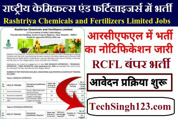 RCFL Notification Rashtriya Chemicals & Fertilizers Ltd Recruitment