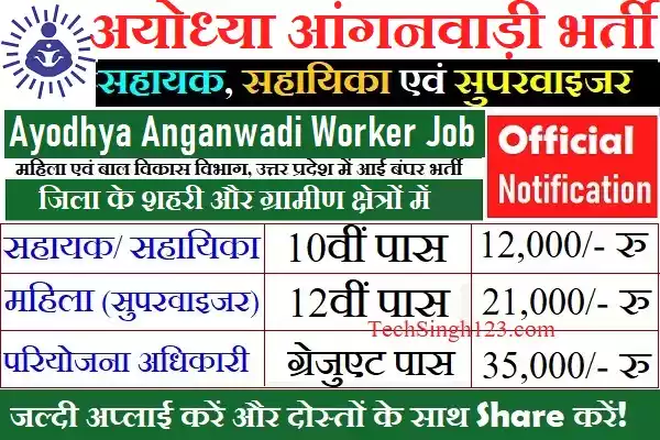 Ayodhya Anganwadi Worker Bharti Ayodhya Anganwadi Worker Recruitment